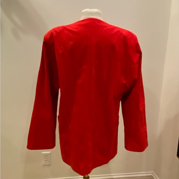 Count Romi Vintage Red Ultrasuede Lightweight Coat Duster 2 Pockets / Size 6 - Picture 7 of 14